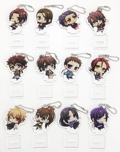 Hajime Saito, etc. Hakuouki Shinkai: Tenun no Shou Newly Drawn Chibi Characters Acrylic Stand Key Chain animate Limited Switch Software Bundled Benefits Set of 12 Key Chain [USED]