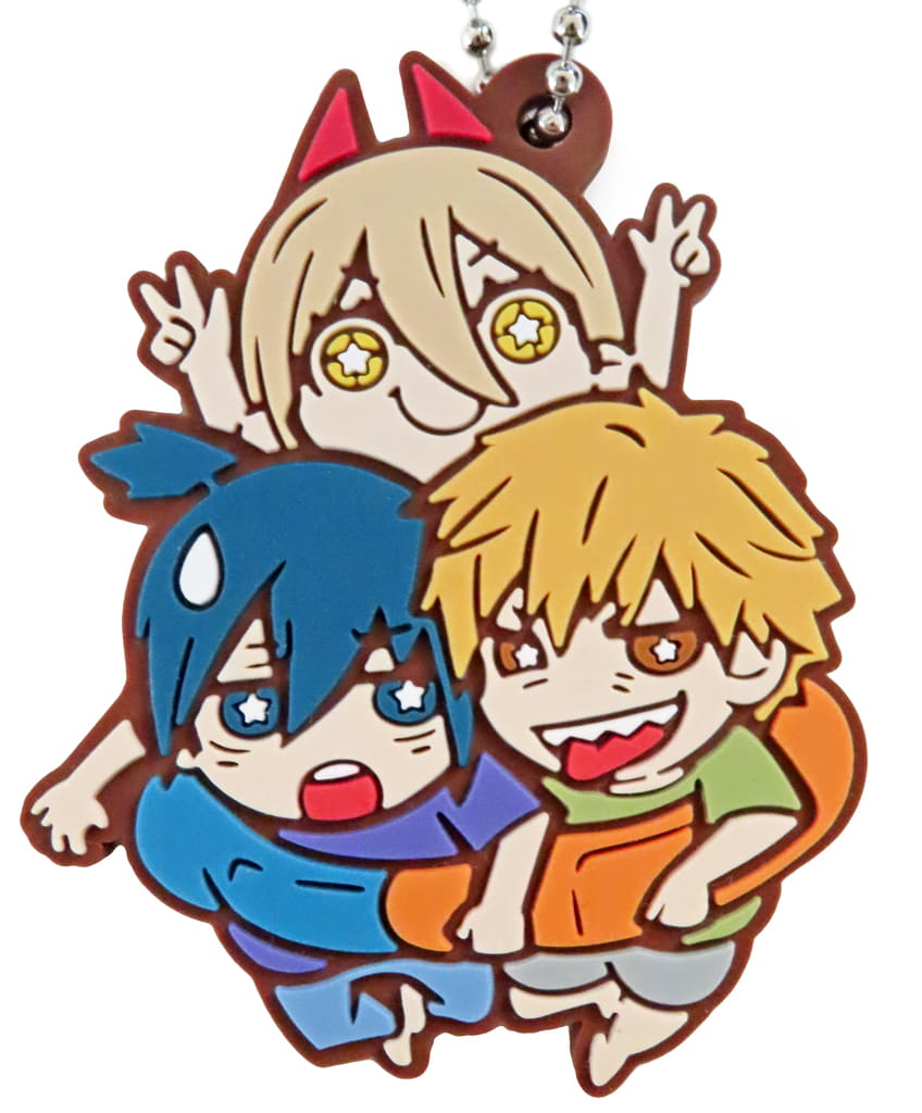 Chainsaw Man Denji Aki Hayakawa Power Charabanchoukou Rubber Mascot Keychains [USED]