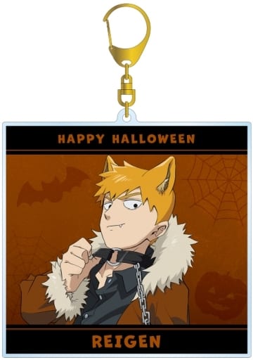 Arataka Reigen Halloween Ver. Mob Psycho 100 III Newly Drawn Illustration Big Acrylic Key Chain Key Chain [USED]