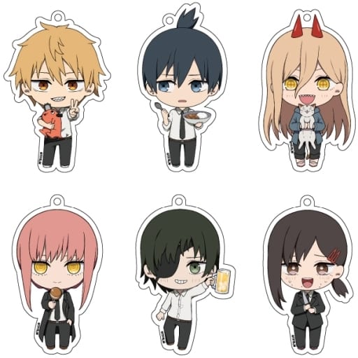 Chainsaw Man Denji & Others Gyucolle Trading Acrylic Keychains All 6 Types Set Keychains [USED]