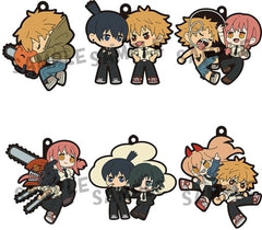 Chainsaw Man Denji & Others Buddycolle Rubber Mascot All 6 Types Set Keychains [USED]