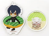 Gray Reverse Helios Rising Heroes Trading Acrylic Stand Key Chain Donut Ver. Decotto by animatecafe Limited Key Chain [USED]