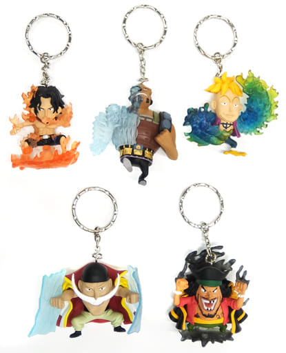 Diamond Jozu, etc. One Piece Deformed Figure Keychain Devil Fruit User Whitebeard Pirates All 5 Types Set Key Chain [USED]
