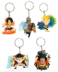 Diamond Jozu, etc. One Piece Deformed Figure Keychain Devil Fruit User Whitebeard Pirates All 5 Types Set Key Chain [USED]