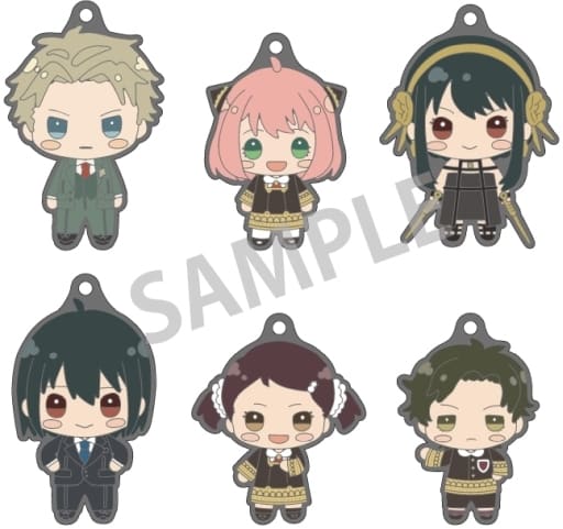 Anya Forger, etc. SPY x FAMILY Chimakko Trading Rubber Strap All 6 Types Set Key Chain [USED]