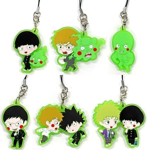 Shigeo Kageyama, etc. Mob Psycho 100 III Capsule Rubber Strap Ekubo ga Ippai Rubber Charm All 6 Types Set Key Chain [USED]