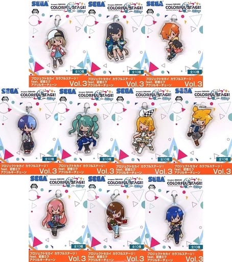Akito Shinonome, etc. Hatsune Miku: Colorful Stage! Acrylic Keychain Vol.3 All 10 Types Set Key Chain [USED]