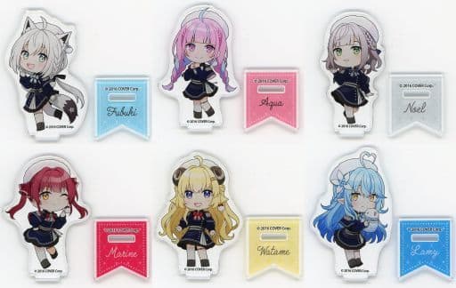 Shirakami Fubuki, etc. VTuber Hololive Trading Acrylic Keychain Mini Character Ver. Tokyo Skytree Town Vol.2 Horotsuri 2022 Hotto suru Fuyu Limited Edition All 6 Types Set Acrylic Stands [USED]