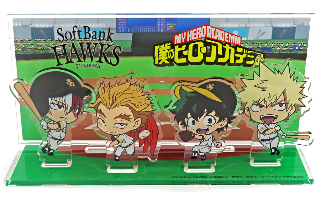 Fukuoka Softbank Hawks X My Hero Academia Izuku Midoriya & Others Diorama Acrylic Stand Ticket Bonus with Not-for-Sale Goods Acrylic Stands [USED]