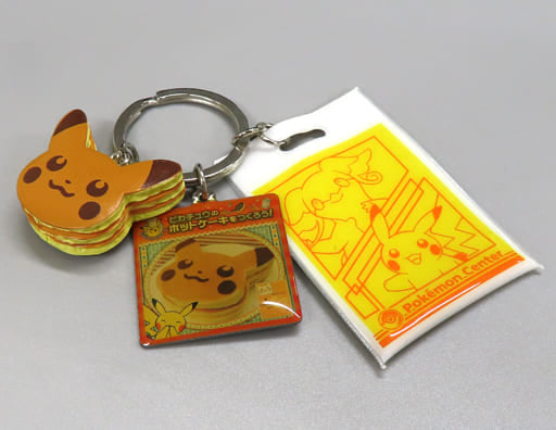Pikachu Let's Make Pancakes! Pokemon Keychain with Shopper Pokemon Center Limited Key Chain [USED]