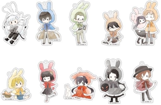 Kenji Miyazawa, etc. Bungo Stray Dogs Retro Chikku Acrylic Key Chain Rabbit Cape Ver. All 10 Types Set Key Chain [USED]
