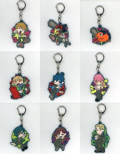 Chainsaw Man Denji & Others Etoon Trading Rubber Keychain All 9 Types Set Keychains [USED]