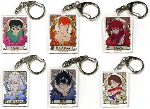 Yusuke Urameshi, etc. Yu Yu Hakusho DMM Scratch! Chara Nouveau Acrylic Key Chain Prize C All 6 Types Set Key Chain [USED]