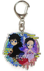 Giyu Tomiokau Shinobu Kocho Nijigennomori X Demon Slayer: Kimetsu no Yaiba Acrylic Key Chain Key Ring [USED]