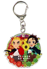 Kyojuro Rengoku Tanjiro Kamado Nijigennomori X Demon Slayer: Kimetsu no Yaiba Acrylic Key Chain Key Ring [USED]