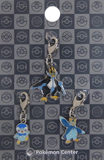 Piplup Prinplup Empoleon Pokemon National Pokedex Metal Charm 2022Ver. Pokemon Center Limited Set of 3 Charm [USED]