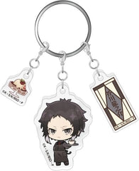 Ryunosuke Akutagawa Bungo Stray Dogs Triple Acrylic Key Chain Jun Bungo Kissa Ver. Key Chain [USED]