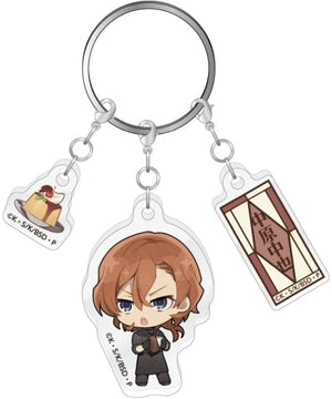 Chuuya Nakahara Bungo Stray Dogs Triple Acrylic Key Chain Jun Bungo Kissa Ver. Key Chain [USED]