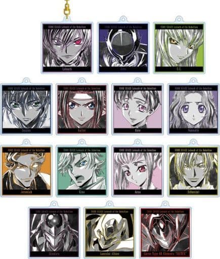 Lelouch Lamperouge, etc. Code Geass: Lelouch of the Rebellion Ani-Art Black Label Trading Acrylic Key Chain All 14 Types Set Key Chain [USED]