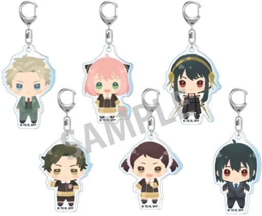 Loid Forger, etc. SPY x FAMILY Chimakko Trading Acrylic Key Chains All 6 Types Set Key Chain [USED]