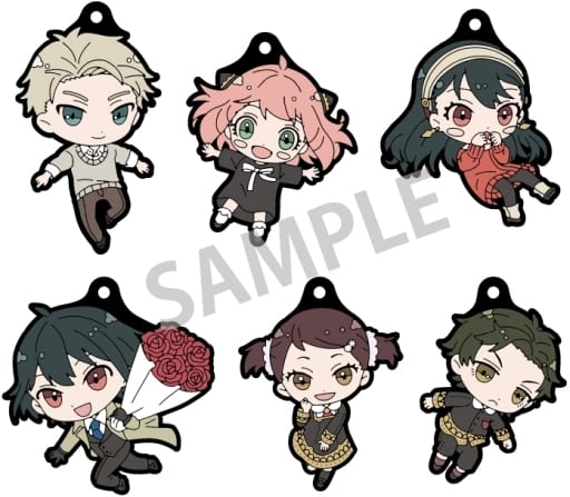 Anya Forger, etc. SPY x FAMILY Trading Rubber Strap Okkochi 2 All 6 Types Set Key Chain [USED]