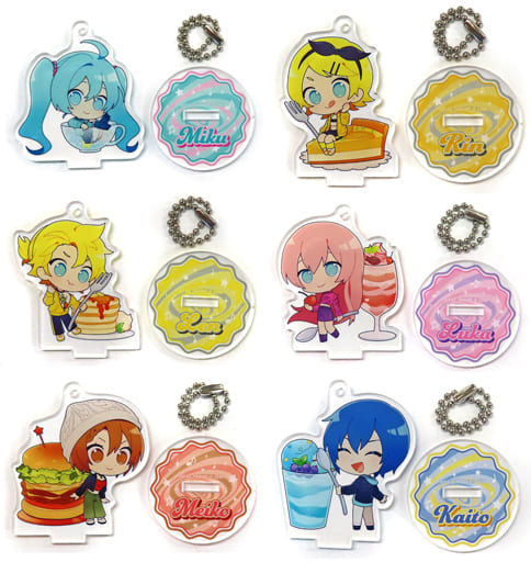 Hatsune Miku, etc. VOCALOID Trading Acrylic Keychains The Guest Cafe & Diner Collaboration Cafe Limited All 6 Types Set Key Chain [USED]