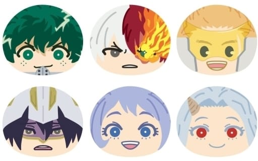 Izuku Midoriya, etc. My Hero Academia Omanjuu Niginigi Mascot 3 Abox All 6 Types Set Key Ring [USED]