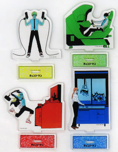Chainsaw Man Denji & Others Acrylic Stand NAMCO Campaign Limited All 4 Types Set Acrylic Stands [USED]