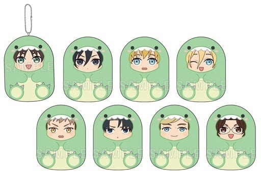 Ellen Yeager, etc. Attack on Titan Gyaokore Trading Mascot All 8 Types Set Key Chain [USED]