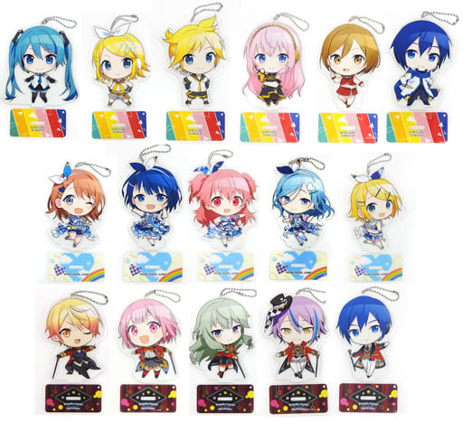 Hatsune Miku, etc. Hatsune Miku: Colorful Stage! Sega Lucky Kuji Vol.3 Acrylic Stand Keychain Prize D All 16 Types Set Key Chain [USED]
