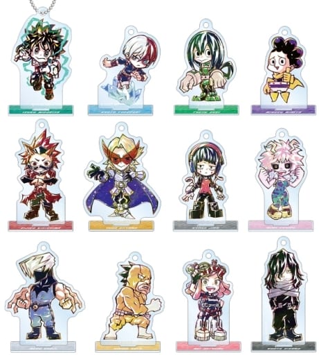 My Hero Academia Izuku Midoriya & Others Chibi Ani-Art Trading Acrylic Stand Keychain Ver.A All 12 Types Set Keychains [USED]