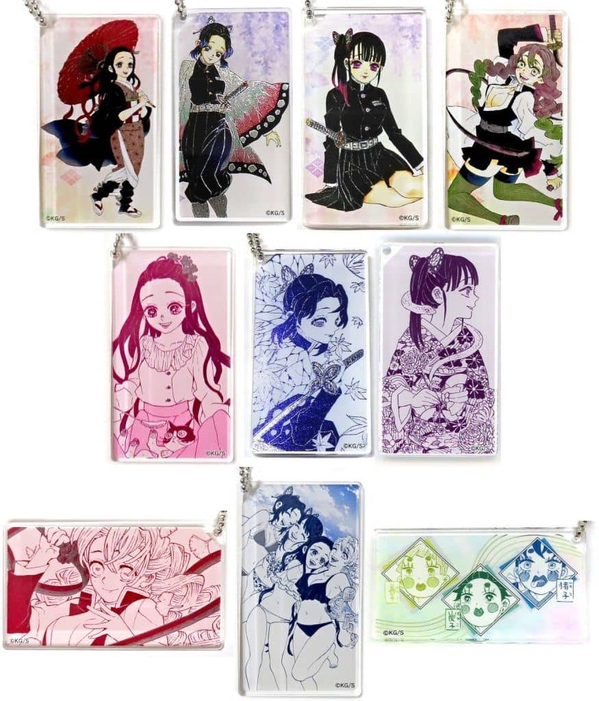 Nezuko Kamado, etc. Demon Slayer: Kimetsu no Yaiba Girls Acrylic Keychain Collection Koyoharu Gotoge Original Art Exhibition Limited All 10 Types Set Key Ring [USED]