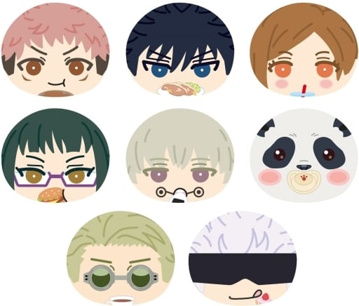 Satoru Gojo, etc. Jujutsu Kaisen Omanjuu Niginigi Mascot 2 All 8 Types Set Key Ring [USED]