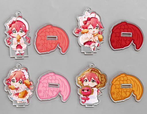 Sakura Miko, etc. VTuber Hololive Sakura Miko Trading Acrylic Keychain Mini Character Ver. Naruto Taiyaki Honpo Limited All 4 Types Set Acrylic Stands [USED]