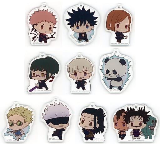 Yuji Itadori, etc. Jujutsu Kaisen Ichiban Kuji Shi Acrylic Charms Chokonokko Prize G All 10 Types Set Charm [USED]