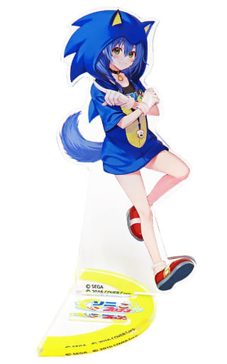 VTuber Hololive Inugami Korone Sonic Full Body Sega Lucky Kuji Online Soni X Koro 2023 Acrylic Stand Prize D-1 Acrylic Stands [USED]