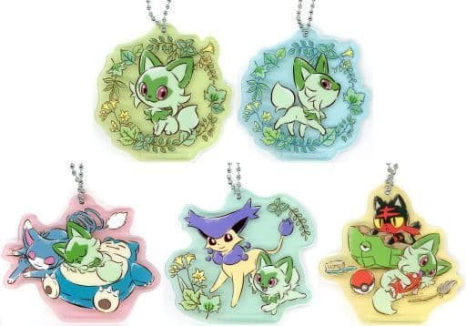 Sprigatito, etc. Pokemon Acrylic Charm Collection Meow! Meow Meow! Sprigatito! Pokemon Center Limited All 5 Types Set Charm [USED]