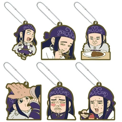 Asirpa Golden Kamuy Asirpa-san Rubber All 6 Types Set Key Chain [USED]