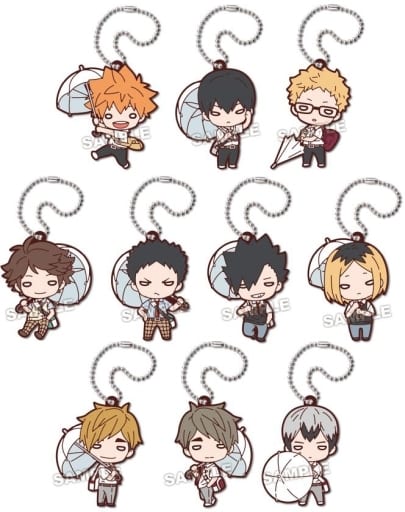 Shoyo Hinata, etc. Haikyu!! Nitotan Umbrella Rubber Mascot All 10 Types Set Key Chain [USED]