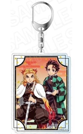 Tanjiro Kamado Kyojuro Rengoku Demon Slayer: Kimetsu no Yaiba Acrylic Key Chain Key Ring [USED]