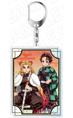 Tanjiro Kamado Kyojuro Rengoku Demon Slayer: Kimetsu no Yaiba Acrylic Key Chain Key Ring [USED]