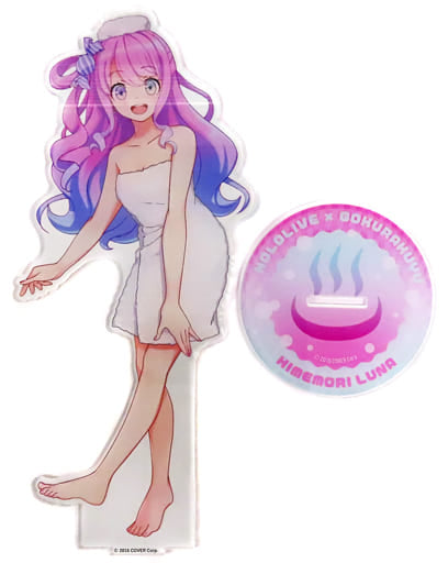 Himemori Luna Post-Bath Version VTuber Hololive Deka Acrylic Stand Gokurakuyu RAKU SPA Collaboration Vol.2 Fulolife Gokurakuyu Online Shop Exclusive Acrylic Stands [USED]