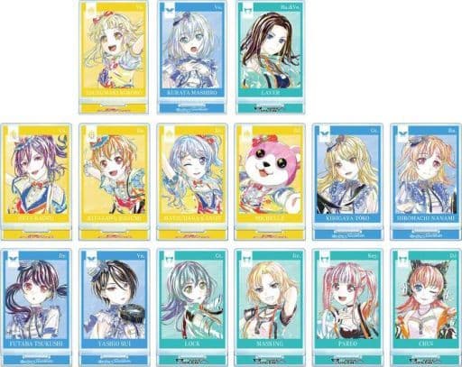 Kokoro Tsurumaki, etc. BanG Dream! Girls Band Party! Ani-Art Part 4 Trading Acrylic Keychain Ver.C All 15 Types Set Acrylic Stand [USED]