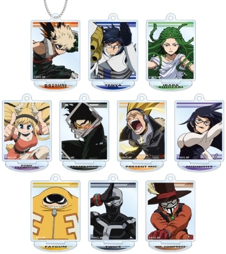 Katsuki Bakugo, etc. My Hero Academia Trading Acrylic Stand Key Chain Ver.B All 10 Types Set Key Chain [USED]