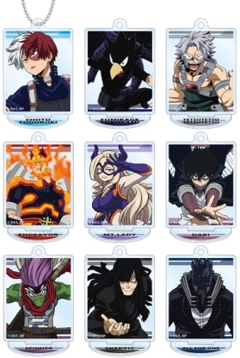 My Hero Academia Shoto Todoroki & Others Trading Acrylic Stand Keychain Ver.D All 9 Types Set Keychains [USED]