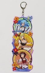 Aqua, etc. Round Border KonoSuba God's Blessing on this Wonderful World! Bromide with Winning Prize Dirndl Ackey Grande Star Prize Key Chain [USED]