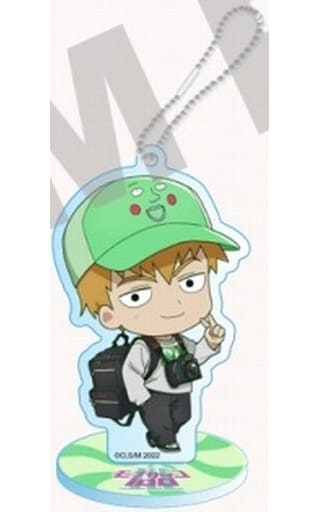Arataka Reigen Mob Psycho 100 III #Oshitoame Mini Character Acrylic Stand Key Chain Walking Around The Park Key Chain [USED]