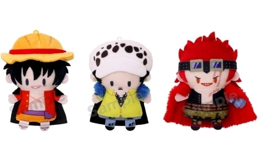 Monkey D. Luffy, etc. One Piece PUPPELA Finger Mascot Set Key Chain [USED]