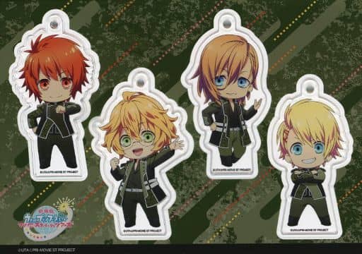 Ren Jinguji, etc. Uta no Prince Sama Movie: Maji Love Starish Tours Newly Drawn Mini Character Illustration Acrylic Keychain Gamers Limited Blu-ray/DVD Bundled Bonus 4 Types Set Key Chain [USED]