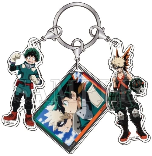 My Hero Academia Izuku Midoriya Katsuki Bakugo 3 Charm Keychain Keychains [USED]